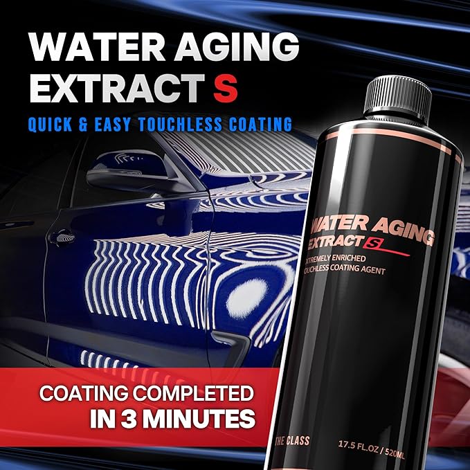 Water Aging Extract S Super Easy Spray On Rinse-Off Ceramic Coating, Touchless Hydrophobic Sealant for Deep Gloss & High Gloss Solutions for Car Wheels and Glass 17.6oz