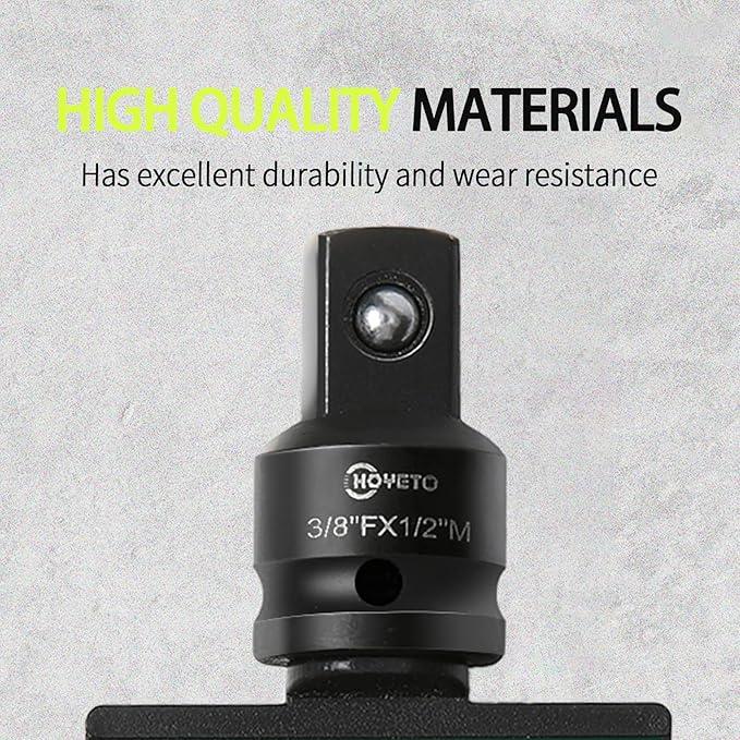 3/8 to 1/2 Impact Socket Adapter, Heavy Duty Cr-Mo Steel 3/8 Female to 1/2 Male Drive Converter for Impact Wrench & Auto Repair