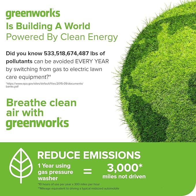 Greenworks 60V 1800 PSI Max (1.1 GPM) Hybrid (120V / Cordless) Electric Pressure Washer, Battery Not Included
