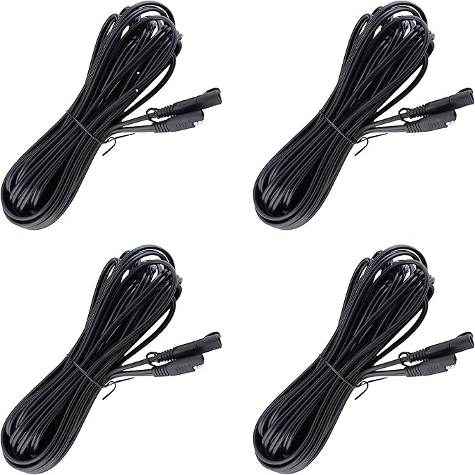 Battery Tender 12 Foot Extension SAE Cable 4 Pack - Designed for Use with Battery Tender Chargers - Quick Connect Plugs for Easy Connection to Motorcycle, Cars, ATVs and More - 081-0148-12-BG4