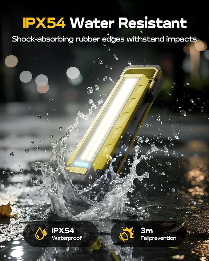 Mechanics Work Light, Under Hood Working Light Bar with Magnetic, 5600AH 3600LM Portable Cordless Work Light for mechanic, Job Site Lighting for Underhood/Mechanic/Car Repairing/Garage -Yellow