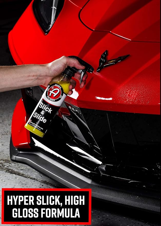 Adam's Polishes Slick & Slide Detail Spray - Hyper Slick Polymer Resin Technology Car Wash Spray Sealant - Car Wax Top Coat Quick Detailer Provides Superior Gloss, Shine, & Slickness (Gallon)