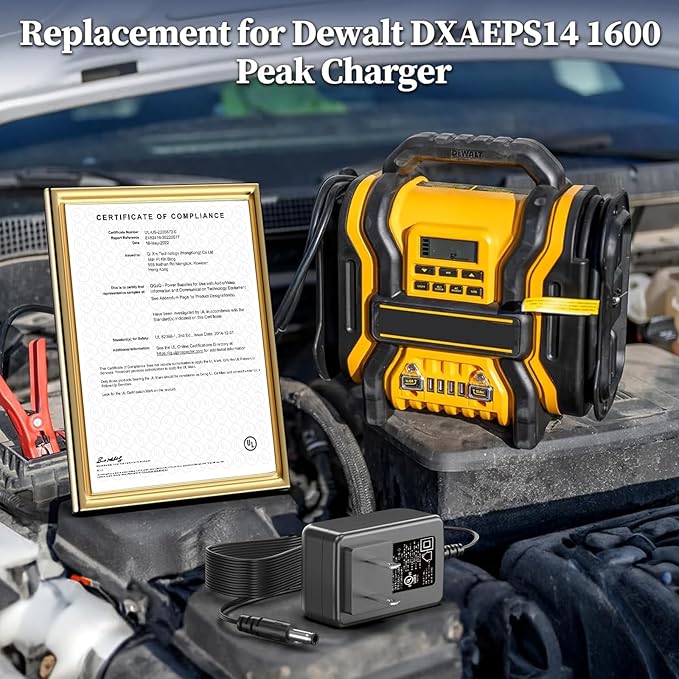 Charger for Dewalt DXAEPS14 DXAEPS14CA 1600 1400 011-2070-4 Peak Jump Starter Power Cord AC Adapter DC Adaptor Supply