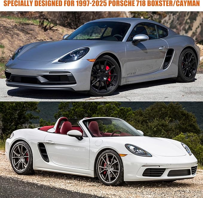 Waterproof Car Cover Replace for 1997-2025 Porsche 718 Boxster/Cayman 986/987/981, 6 Layers All Weather Full Car Covers with Zipper Door & Windproof Bands for Snow Rain Dust Hail Protection (718)