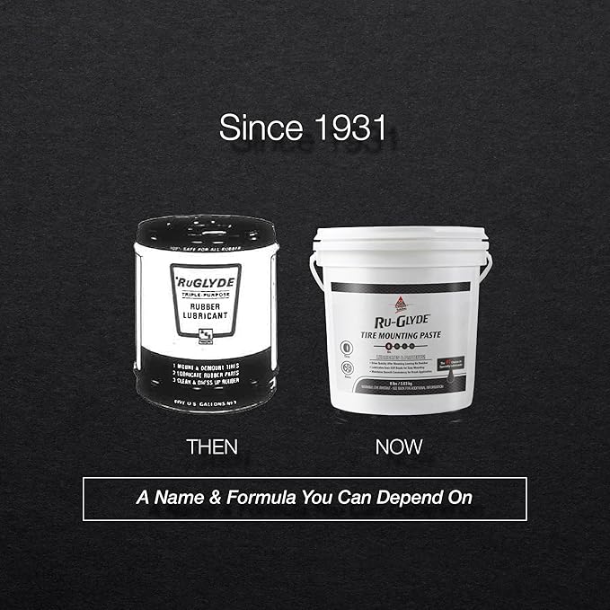 AGS Ru-Glyde Tire Mounting Paste - 8lb Pail - Premium Quality Tire Mounting Lubricant, Ensures Smooth, Efficient Tire Installation - Perfect for Automotive/Industrial Use - Prevents Rim/Tire Damage