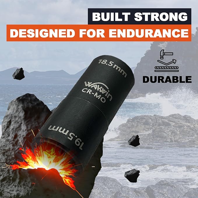 2-1 Double Ended Damaged Wheel Nut Socket 1/2-Inch Impact Socket Wall Impact Flip Socket 18.5 ×19.5 mm