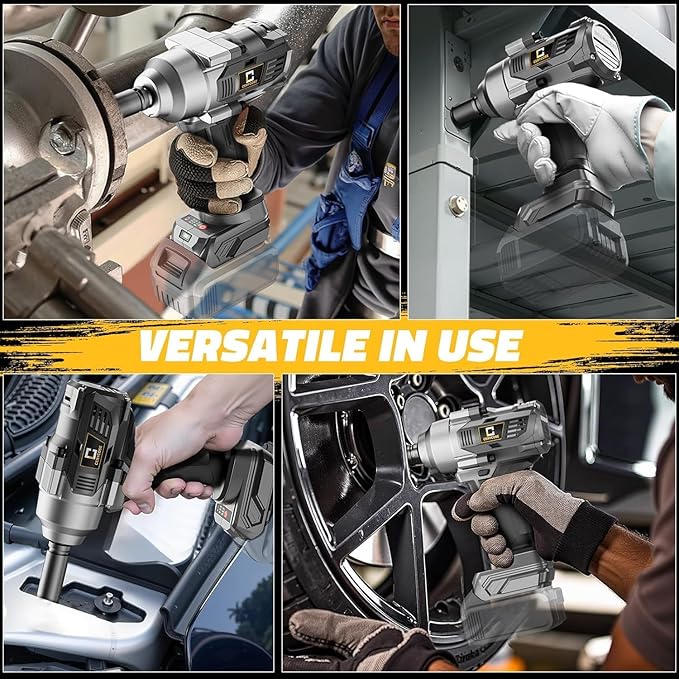 Cordless impact Wrench 1/2 inch Compatible with Dewalt Battery, 750FT-LBS (1000N.m) Brushless Electric Impact Gun Includes LED Work Light with 6 Sockets, High Torque Impact Driver, Bare Tool Only