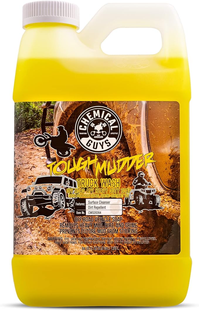 Chemical Guys Tough Mudder Foaming Heavy Duty Car Wash Soap - Soap for Foam Cannons, Foam Guns, or Buckets - Safe for Trucks, ATVs, RVs, and Off-Road Vehicles - 64 oz Lemon Scent