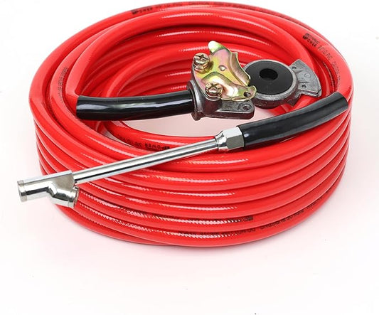 DYNAMIC POWER Truck Tire Inflator Kit- 3/8" X 50' Air Hose with Universal Gladhand & Chuck (RED), D-PVC38-50-04