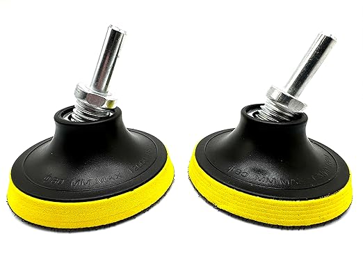 2 Pack 3" Hook and Loop Backing Pads Foam Backer Pad with 5/8”-11 – 3 inch Backup Pads for use with Angle Grinder or Drill Sanding Polishing Discs – Includes 2pcs 0.30” (8mm) Shank Adapters