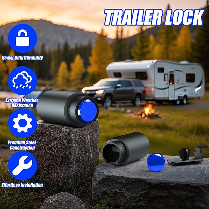 2516-B Heavy Duty Trailer Hitch Lock 2-5/16 Inch Bulldog or Ram Ball Coupler Anti-Theft,Travel RV/Camper/Boat/Truck/ATV/UTV/Flatbed/Cargo/Dump/Utility Trailer Tongue Lock Secure Design