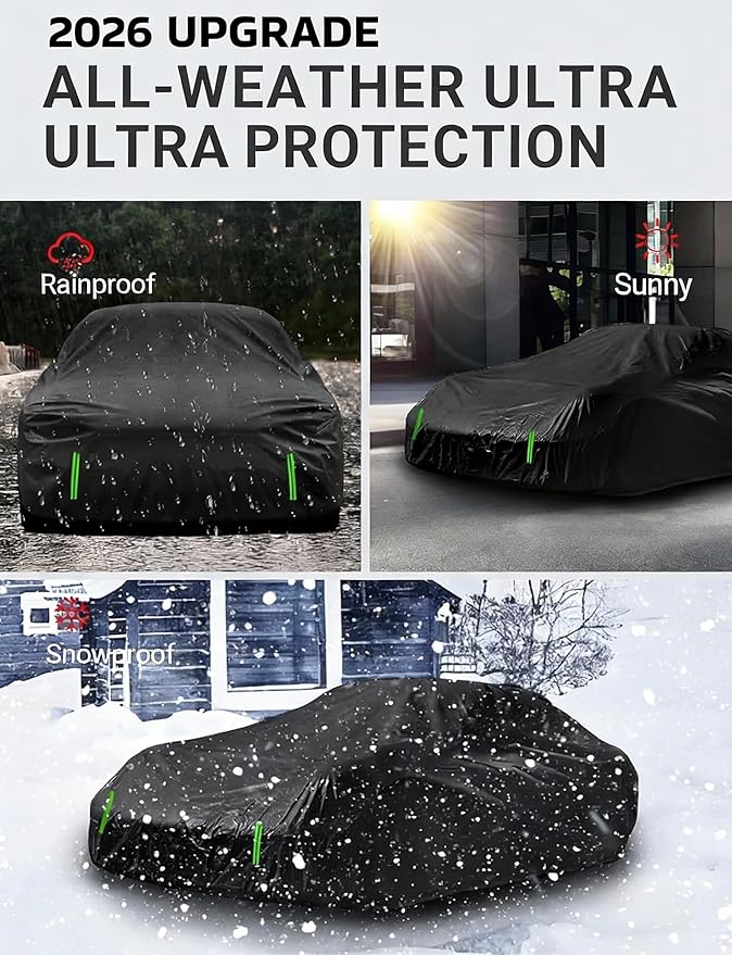Proadsy 2026 Upgrade Car Cover Compatible with C4 Corvette 1984-1996 Windproof All Weather Waterproof Sun Rain UV Dust Snow Protection Outdoor Covers