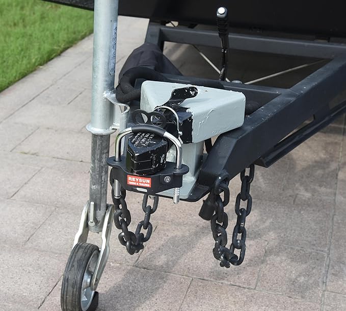 863507 Trailer Hitch Lock Trailer Locks Universal Coupler Lock, Heavy Duty Ball Hitch Lock for 1-7/8", 2" and 2-5/16" Trailer Coupler, Matt Black