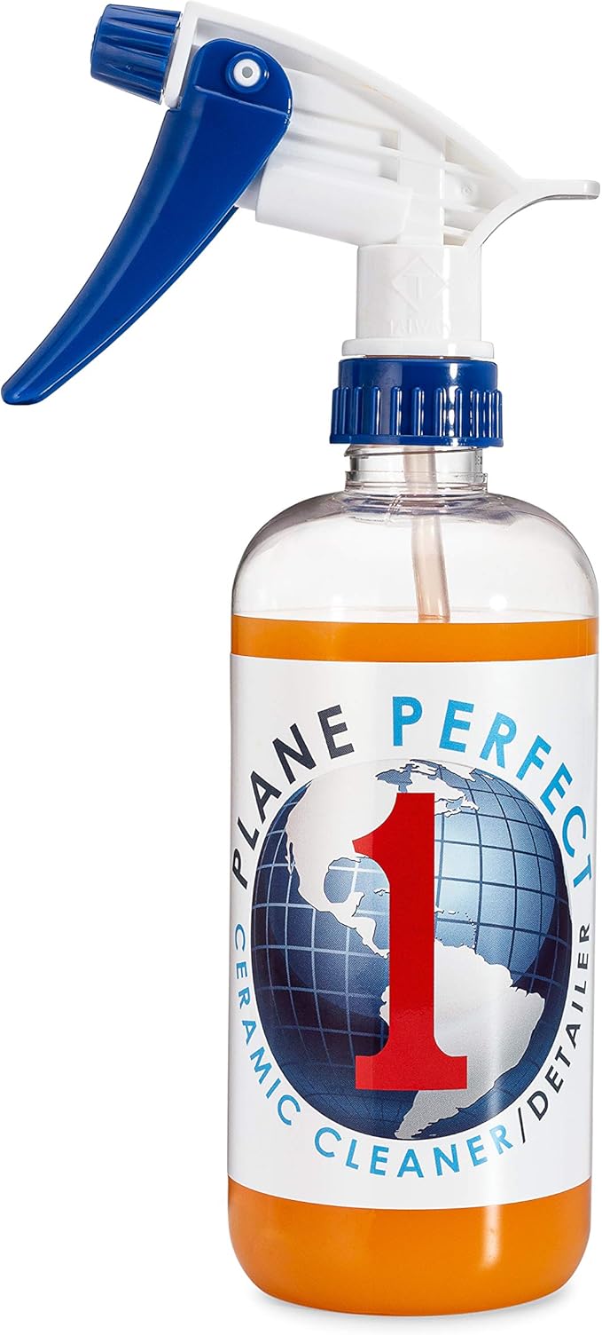 Plane Perfect 1 Aviation Grade SiO2 Ceramic Coating - High Gloss Quick Detailer Spray - Waterless Spray-On, Hydrophobic & Scratch Resistant Protection for Planes, Cars, Boats, RVs | 16oz