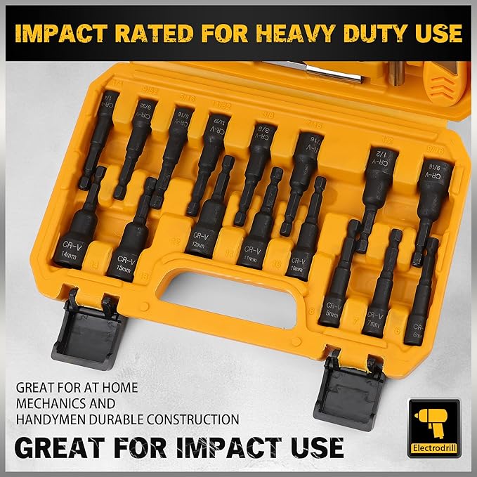 ELEAD 47-Piece Magnetic Nut Driver & Screwdriver Bit Set - Strong Magnetic Nut Drivers for Impact Drill, Power Nuts Driver, Mini Ratcheting Wrench, Drill Bits Extension & Socket Adapter