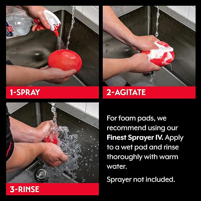 Griot's Garage Microfiber and Foam Pad Cleaner, Removes Polish, Wax, and Sealant Residue, Restores Your Car Cleaning Cloths' Effectiveness, 11078, 35 oz