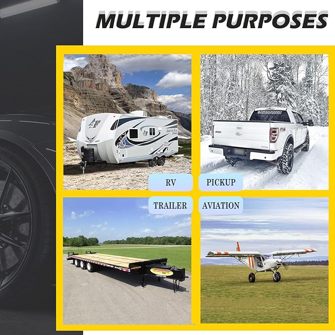Vacallity Wheel Chocks for Travel Trailers [4 Pair 8 Pack], Sturdiness Heavy Duty Solid Rubber Camper Trailer RV Wheel Chock Blocks, for Aircraft&Truck&Car tire Stopper, Wheel Immobilizers & Chocks