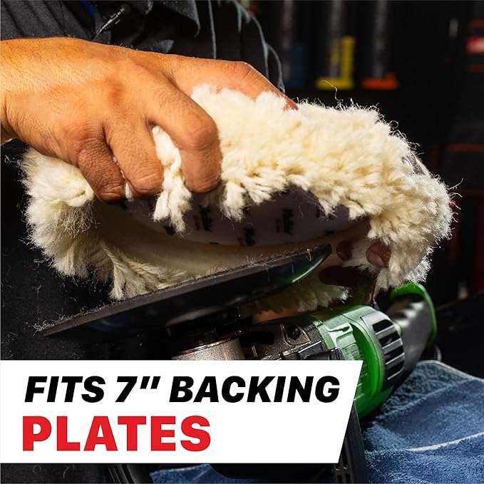 Maxshine 9” Rotary Wool Buffing Pad – Professional 100% Wool Cutting & Polishing Pad – Ideal for Heavy Defect Removal & Paint Correction (Single Sided)
