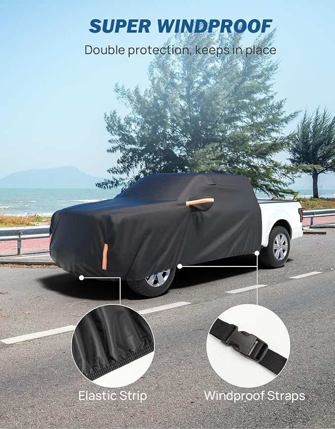 JOYTUTUS Super Crew Cab Car Cover Compatible with 2015-2026 F150, Truck Half Cover Indoor Outdoor Snow Hail UV Waterproof All Weather Protection