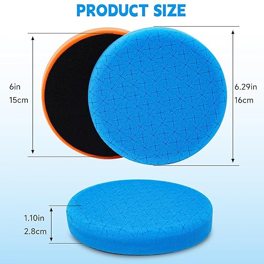 6 Inch Buffing Polishing Pads&Wool Buffing Pad ，with M14 Drill and 6 Inch Backing for Car Buffer Polisher, Washing Cleaning Waxing Dusting, 10PCS