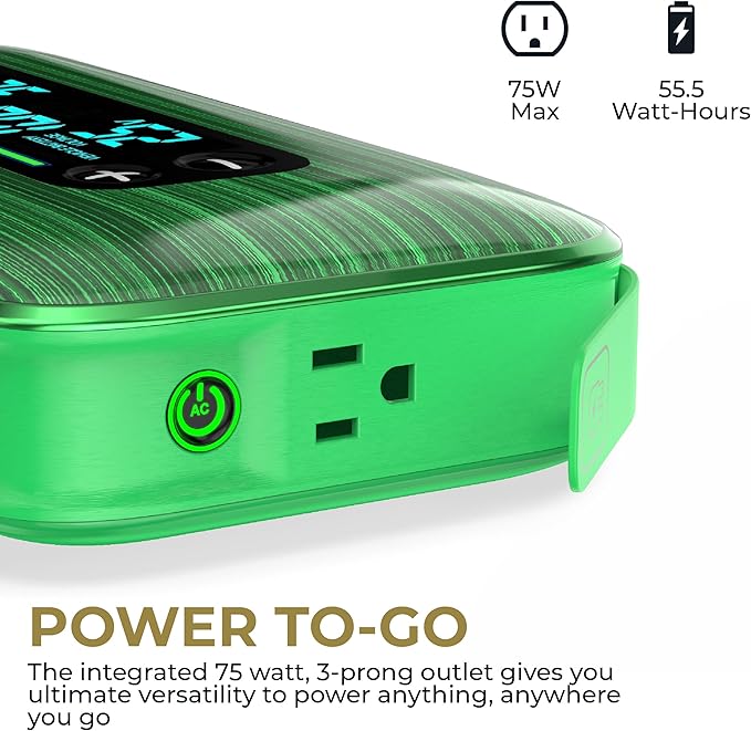 Halo Bolt Ultimate 3 Portable Car Battery Jump Starter | 130 PSI Air Compressor, 55.5Wh USB Power Bank, Large Display, Emergency Floodlight & Charger, Jumps Cars SUVs & Trucks, Inflates Tires — Green