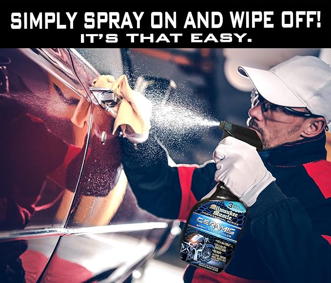Ceramic Bike Wax - 22 & 4 Fl Oz - 4X Ceramic Coating - Detail Spray Wax - Hydrophobic Spray for Shine & Protection