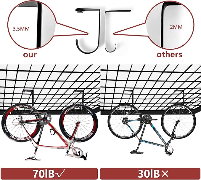 6-Pack Storage Hook for Garage Ceiling Rack & Wall Shelves, Alloy Steel, 70lbs Capacity, Black
