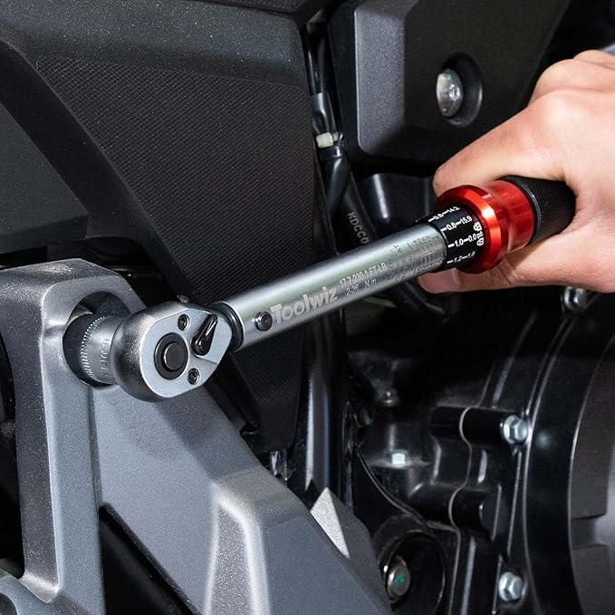Toolwiz Bike Torque Wrench Set 1/4-Inch Drive 17.7-230.1 In-Lb/ 2-26 Nm 15 Pieces Torque Wrenches Tool Kit 72 Tooth Dual-Direction Click Type for Bicycle, MTB, Car Repair, Home Maintance