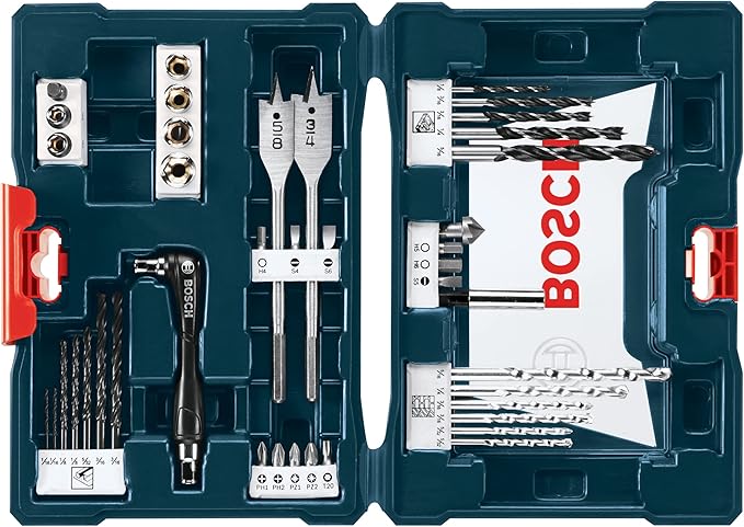 Bosch PS21-2A 12-Volt Max Lithium-Ion 2-Speed Pocket Driver Kit with 2 Batteries, Charger and Case w/ 41 pc drill and drive bit set