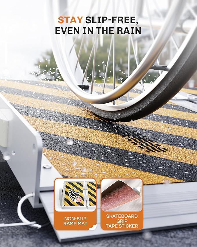 Portable Wheelchair Ramp 4 FT, Aluminum Folding Ramps for Wheelchairs for Home with Handle & Non-Skid Surface, 802 lbs Threshold Ramps for Doorways Steps Stairs Entry Cars Use
