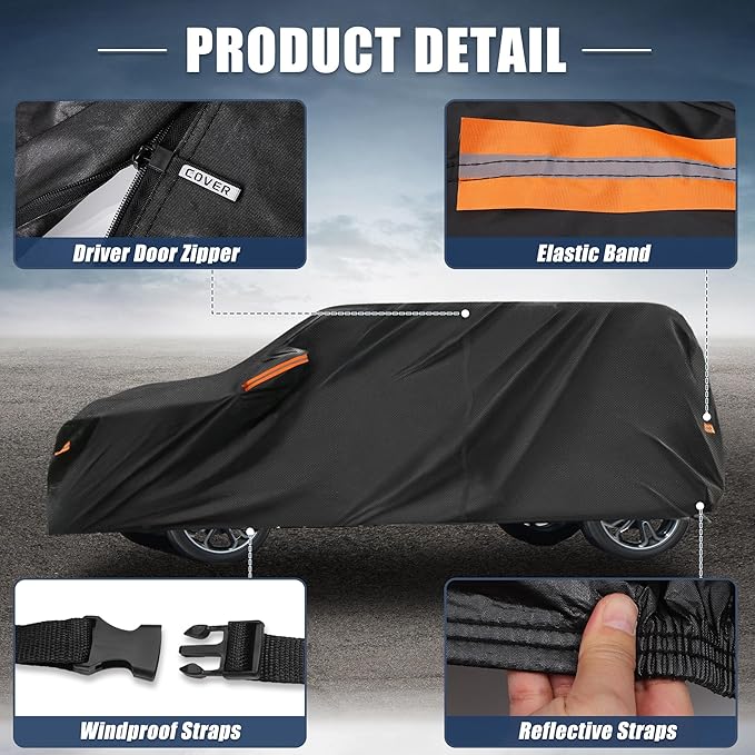 X AUTOHAUX Car Cover for Mini Cooper 2DR 2002-2021 210D-PU Outdoor Full Car Cover All Weather with Door Zipper