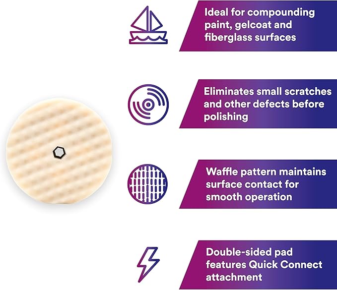 3M 05706 Perfect-It Foam Compounding Pad, 8 in , White