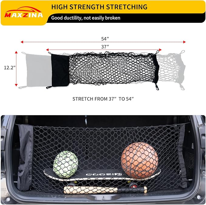 Cargo Net Compatible with 2024 2025 2026 Hyundai Santa Fe Truck Bed Cargo Net 3.12'×1.02' Double Layer Envelope Style Dense Mesh Trunk Organizer for Santa Fe Exterior Accessories