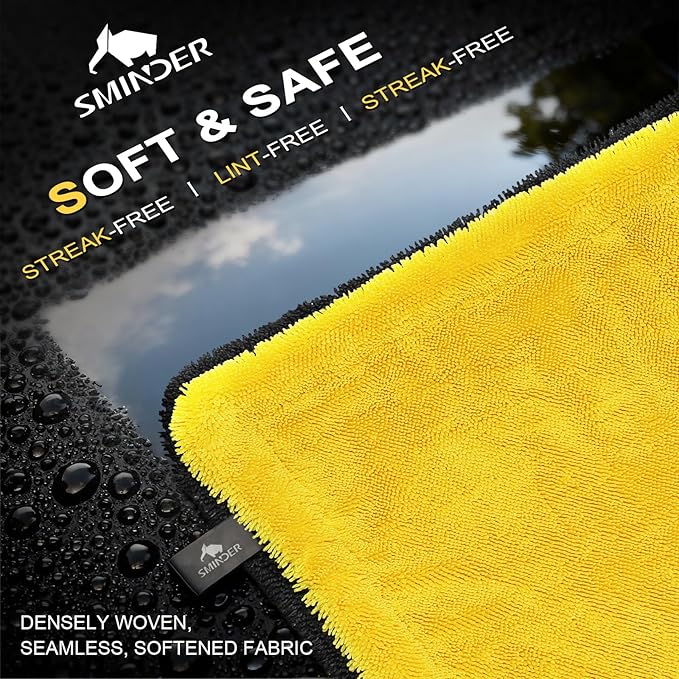 1400 GSM Car Drying Towels Car Detailing– XXL Microfiber Towels for Cars, Trucks (48" x 24"), Ultra-Absorbent, Streak-Free, Scratch-Free, No Water Spots, Double-Twist Pile & Edgeless Design