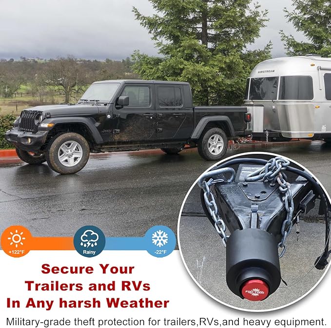2025 Upgraded Trailer Hitch Lock for 2 5/16" Trailer Couplers, Heavy-Duty Anti Theft Trailer Coupler Locks,Rustproof Steel Tow Lock Trailer Tongue Lock for RV, Trailers, Boat, Camper, Caravan