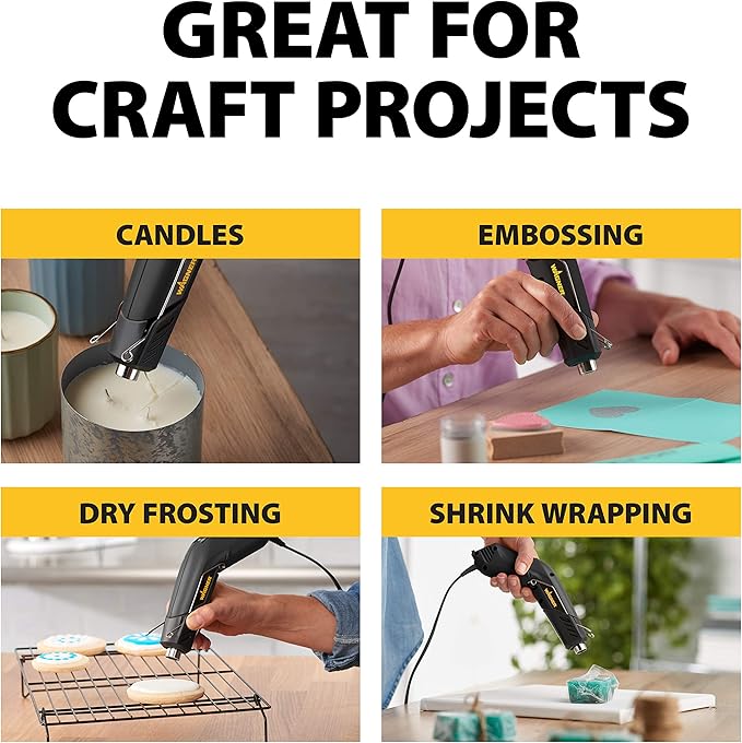 Wagner Spraytech 2410909 HT400 Craft Kit Heat Gun, Heat Gun Kit for Crafting, Embossing, Candle Making, Shrink Wrapping, and More, Embossing Heat Tool Craft Gun, Dual Temperature 680 & 450 degrees