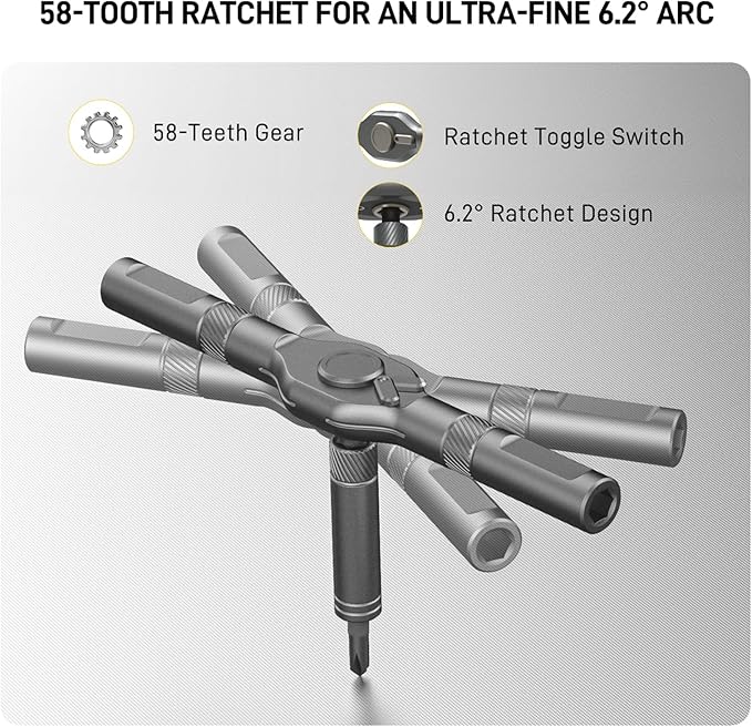 42 in 1 Magnetic Ratchet Screwdriver Set, T Handle Ratchet Screwdriver with S2 Steel Bits & Storage Case, Screwdriver Set for Electronics, Bicycle, Furniture, Home DIY