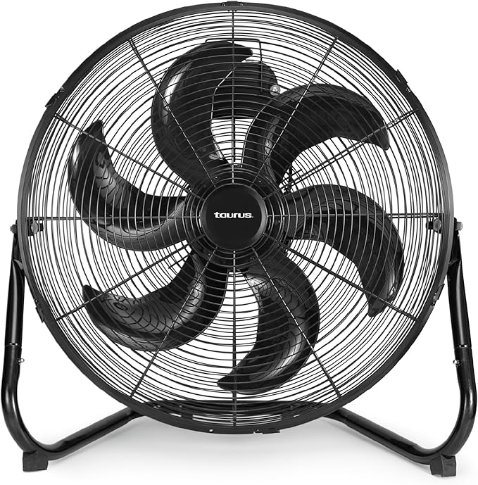 Taurus FLASH 20” Industrial Floor Fan | High Velocity Metal Grill Fan with Aerodynamic Plastic Blades | Powerful Quiet Air Circulator for Garage, Patio, Gym or Workshop, Adjustable Tilt