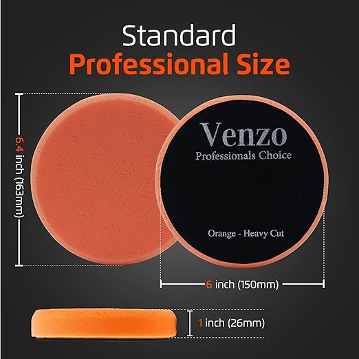 6 Inch Buffing Polishing Pads Kit, 5 Pcs Foam Pads for 150mm Backing Plate, Cutting Polishing & Waxing Pads for RO/DA/GA Car Polisher