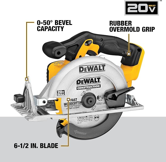 DEWALT 20V MAX 5-Tool Power Tools Combo Kit, Includes 1/2 Cordless Drill,1/4 Impact Driver, Reciprocating Saw, Circular Saw, Oscillating Tool, 5Ah Battery and Charger (DCK540D1)