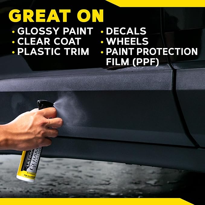 Meguiar's Ultimate Ceramic Coating - Ultra-Durable Cutting-Edge Ceramic Protection with Excellent Water Beading While also increasing gloss, Slickness, and Concealing Minor Paint Defects - 8oz Spray