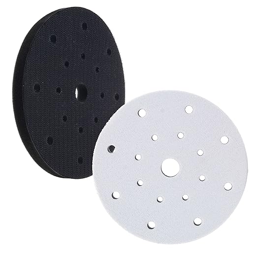 Dura-Gold Pro Series 6" x 10mm Soft Density Interface Sanding Pad, 17 Hole Pattern Dustless, 2 Pack - Hook & Loop Foam Cushion, Used Between Vacuum Sander Discs, Polisher Polishing Pads & Backing Pads