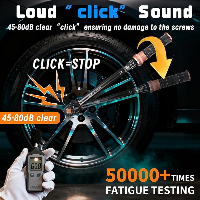 Torque Wrench 1/2” Dual Range Scales 10-170 Ft-Lb/13.56-230.5Nm, ±3% Precision, 72 tooth Dual-direction Torque Wrenchs for Moto, Car, Truck Maintenance