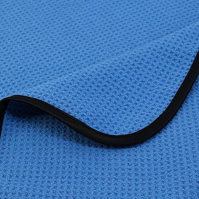 POLYTE Elite Microfiber Drying Towel (16x24, 4 Pack, Waffle, Blue)