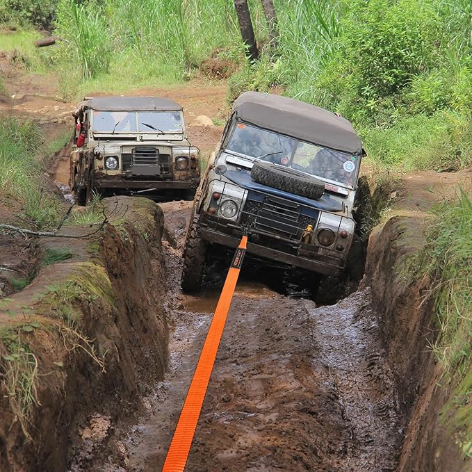VEVOR Off-Road Recovery Kit, 3" x 30' Tow Straps Heavy Duty with Hooks 30,000 lbs Capacity Winch Tow Strap Kit, 44,092 lbs D-Ring Shackles, Shackle Receiver Storage Bag for ATV Jeep UTV Vehicle Truck