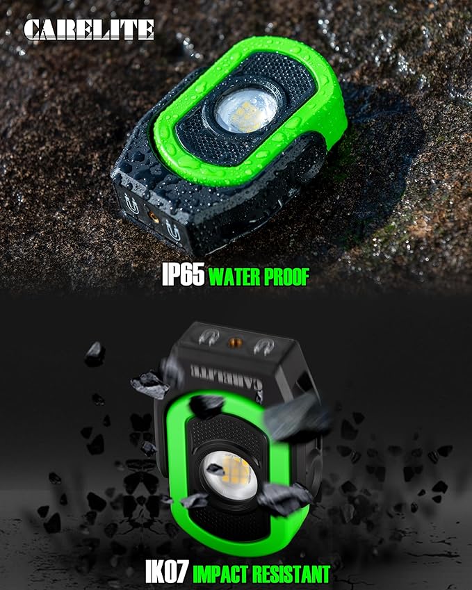 Magnetic Work Light – 780 Lumen Compact Pocket Light, Rechargeable 3000mAh, 360° Pivot, Durable & Portable for Mechanics & Jobsites (Green, 1-Pack)