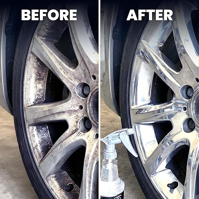 LANE'S New Aluminum Car Wheel Cleaner | Acid Rim Cleaner and Brightener | Brake Dust, Oxidation & Rust Remover for Motorcycles, Cars, Trucks | Shines & Eliminates Hard Scrubbing | 32oz
