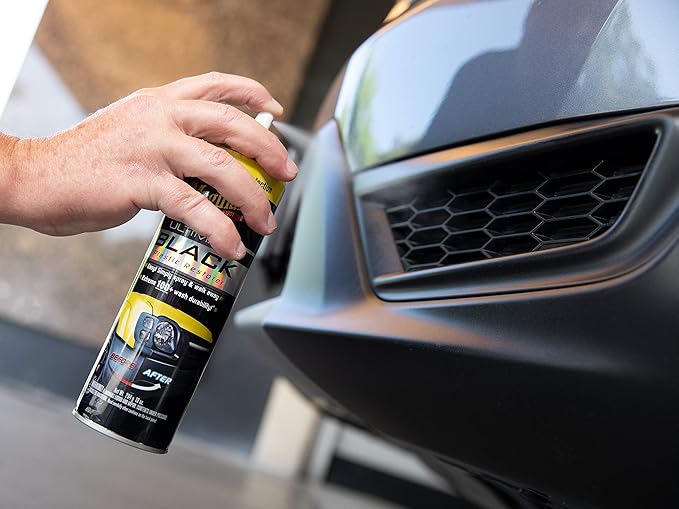Meguiar's Ultimate Black Plastic Restorer, Restore Faded Exterior Trim, Add Shine and Protect Exterior Surfaces with Durability and UV Protection, Makes Plastic Look Like New, 10 Oz Aerosol