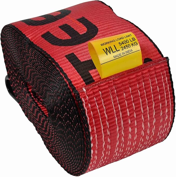 Mytee Products 4" x 30' Ratchet Straps w/Flat Hook, WLL 5,400 Trailer Tie Down Red (4 Pack)