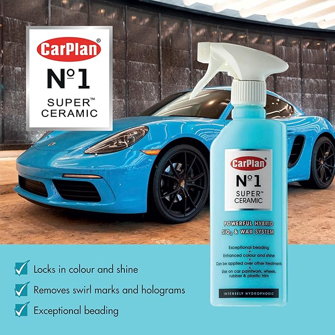 CarPlan No.1 Super Ceramic Hybrid Ceramic Wax Spray Coating, 21 Fl Oz - Advanced Si02 Paint Protection Forms a Water Beading Protective Barrier
